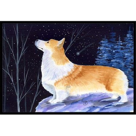 Carolines Treasures Carolines Treasures SS8373MAT 18 x 27 in. Starry Night Corgi Indoor Outdoor Doormat SS8373MAT
